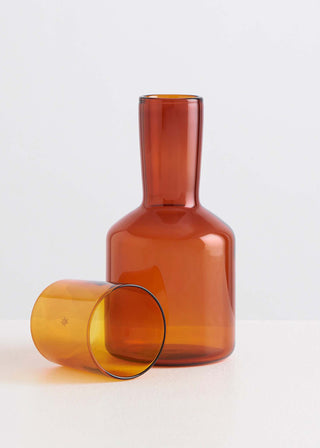 Maison Balzac Amber Carafe & Glass - La Gent Thoughtful Gifts