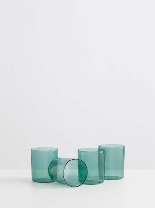 Maison Balzac Medium Teal Tumbler Set of 4 - La Gent Thoughtful Gifts